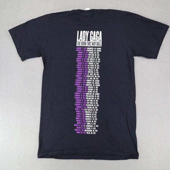 Lady Gaga The Born This Way Ball 2012 2013 Edge Of Glory Tour Concert Tee T-Shir - Picture 4 of 6